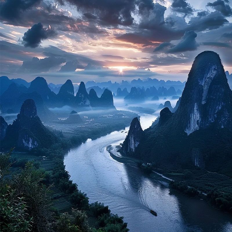 【私家小团】桂林阳朔一日旅游漓江遇龙河竹筏漂流包车纯玩旅行