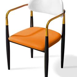 Italian simple office reception chair tea table host negotiation chair leisure cafe hotel chair home soft bag chair