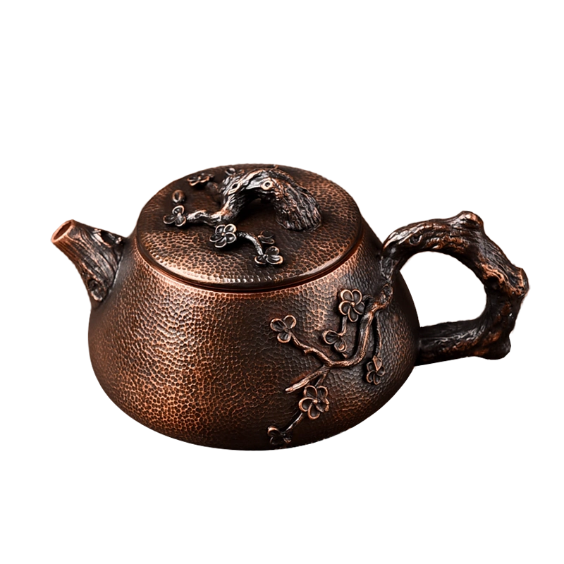 百年隆日式纯手工纯铜茶壶仿古锤纹小号铜壶家用泡茶壶煮茶壶水壶 