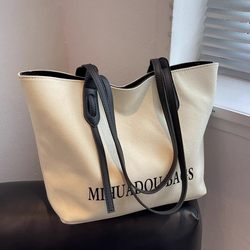 Large-Capacity Canvas Bag for Women 2025 New Summer Casual Shoulder Bag Commuter Bag Tote Bag Crossbody Bag Handbag