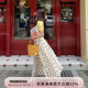 Echoone vintage dots polka dot umbrella skirt women's Hong Kong style retro tone skirt big sway A-line long skirt