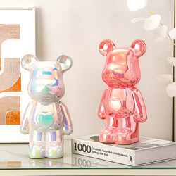 【Exclusive for Fans】18Cm High-End Violent Bear Figurine, Electroplated Ceramic Heart Bear for Living Room, Wine Cabinet, Light Luxury Trendy Toy