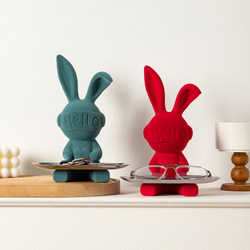 Rabbit Sitting Posture Ornament, Light Luxury, High-End, for Living Room, Wine Cabinet, Tv Cabinet, Entryway, Sophisticated, Niche Soft Decoration