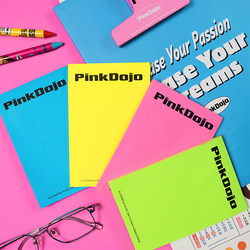 Pinkdojo Original Fluorescent Sticky Notes for Students, High-Quality Colorful Sticky Note Pads That Can Be Used Multiple Times