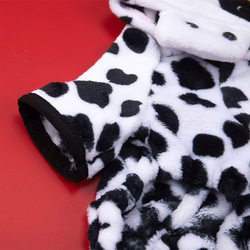 Dog clothes plus velvet thick warm coral velvet transform into cow clothes small dog pet clothing