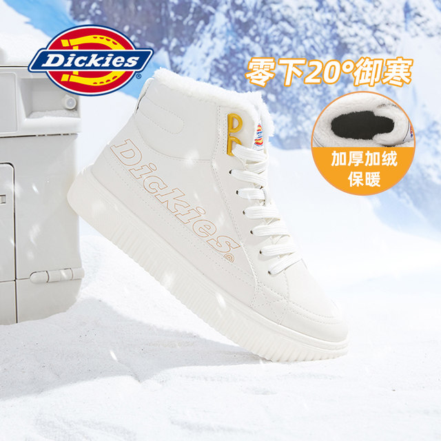 Dickies snow boots for women 2024 winter new velvet cotton boots high-top anti-skid shoes warm casual shoes