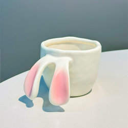 Cute Cartoon Rabbit Ceramic Mug, Household Drinking Cup, Office Coffee Cup, Birthday Gift for Best Friend