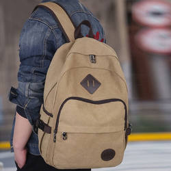 Canvas Large-Capacity Men's Business Fashion Simple Backpack Computer Backpack Travel Bag College Student Bag Men's Bag