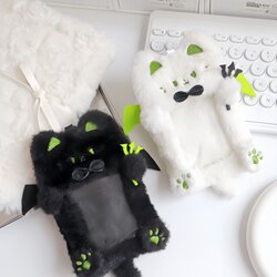 Original Kitten Plush Card Holder ins Cute Campus Card Meal Card Idol Photo Card Display Pendant
