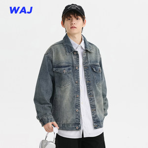 Men's Washing Vocal Cowboy Jacket Tide Autumn and Winter 2024 New Big size men's American workers jacket
