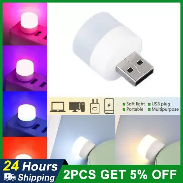 2pcs LED Night Lights USB Plug in Night Lamps Mini Lights for