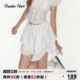 
GUUKAHERO white hollow lace skirt for women 2025 summer new irregular A-line cake skirt pants