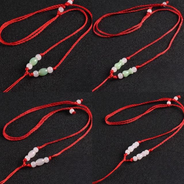 Buy one get one free one -to -one pendant necklace rope can adjust the pendant rope handmade woven high -end red rope to wear jade pendant hanging neck
