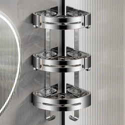 304 Stainless Steel Bathroom Storage Rack Triangle No-Drill Shower Room Washroom Storage Shelf Toilet