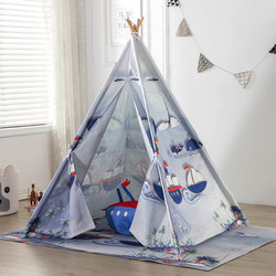 Children's Cartoon Sailboat Family Room Yurt Tent Indoor Playhouse for Boys and Girls Small House Bed Separation Tool