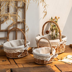Wicker Basket, Hand-Held Basket, Egg and Fruit Basket, Gift Woven Basket, Shopping Basket, Picnic Basket, Snack Storage