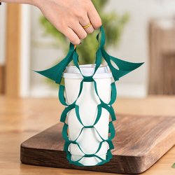 Environmentally Friendly Takeout Packaging Bags, Disposable Non-Woven Fabric Hand-Held Mesh Bags, Coffee Juice Milk Tea Mesh Takeout Bags