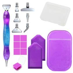 Diamond Painting Tool Set with Metal Alloy Pen Tips, Automatic Diamond Dispensing Pen for DIY Resin Flip Diamond Plate