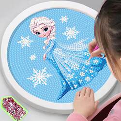 Children's Diamond Painting Elsa DIY Material Kit Princess Diamond Stickers Dot Painting Kindergarten Craft Educational