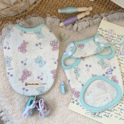 Doudoubao Pet Clothing Dog Spring Breathable Air Cotton Bear Shoulder Buckle Sleeveless Vest