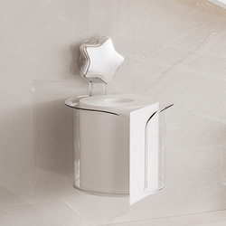 Suction Cup Tissue Holder for Bathroom, Kitchen, and Restroom, Special Roll Paper Holder, No-Drill Wall-Mounted Face Towel Storage Tissue Box