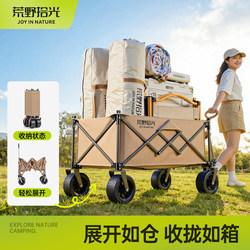 Wilderness Camping Cart Foldable Outdoor Trolley for Children, Reclining and Parcel Retrieval, Camp Trailer