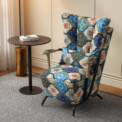 New Single Sofa Chair for Living Room, Balcony, Leisure, Hotel, Commercial Use, High-Back, Retro, Lazy Designer Tiger Chair