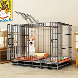 Dog Cage for Medium-Sized and Small Dogs, Integrated Kennel and Toilet, Thickened Iron Mesh Pet Cage, Space-Saving New Dog Cage