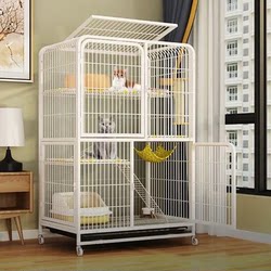 Indoor Cat House with Integrated Toilet, Large Free Space, Cat Nest, Cat House, Balcony Integrated Cat Cage
