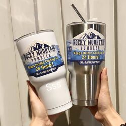 Ice Cup Food-Grade 304 Stainless Steel Insulated Cold and Hot Dual-Use Summer Coffee Cup Car Cup Portable for Men and Women ins