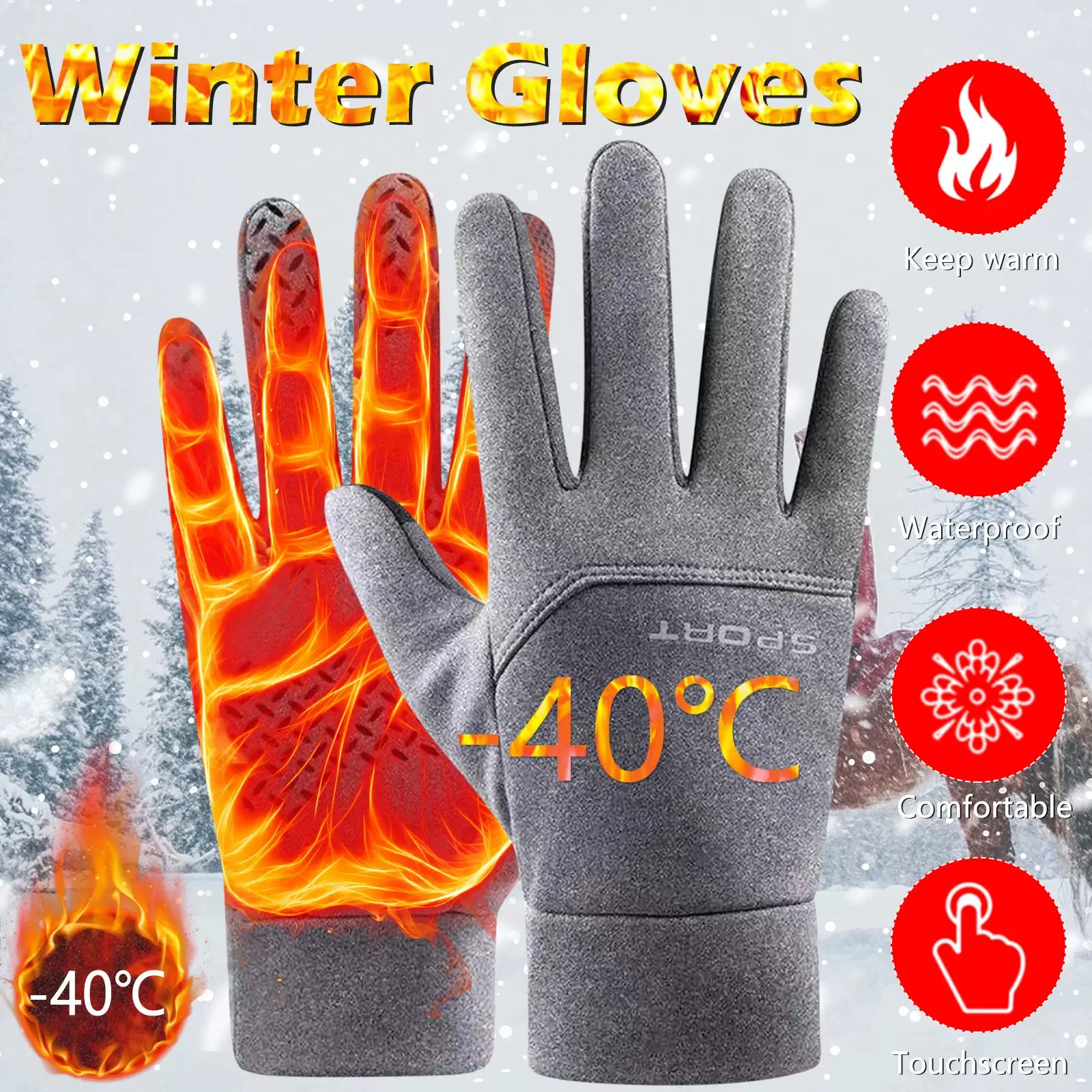 1 Pair Winter Fishing Gloves Women Men Universal Keep Warm F-Taobao