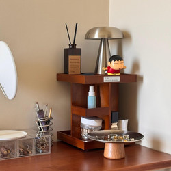 Cosmetic Storage Box Desktop Wooden High-End Rotating Multi-Layer Dressing Table Skincare Product Lipstick Organizer Storage Rack