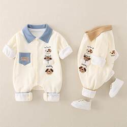 Baby A-Class Spring New Clothing for Boys, Spring Outfit for Going Out, Children's Boys' Infant Knit Romper