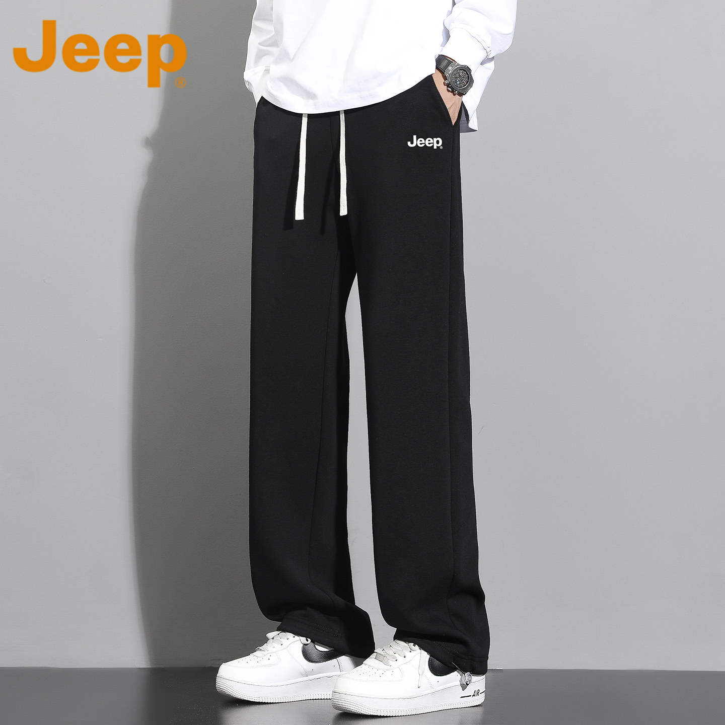 JEEP Jeep Drape, прямые повседневные брюки — мужские осенние брюки 2026, новые свободные спортивные штаны, универсальные спортивные брюки