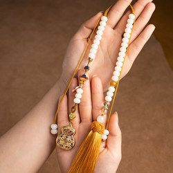 Ancient Style Car Hanging Gourd Car Rearview Mirror Pendant Jewelry Entry and Exit Safe Fulu Tassel Pendant Atmospheric Pendant for Men