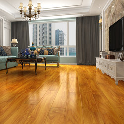 Glossy Reinforced Composite Wood Flooring for Home Use, Environmentally Friendly, Wear-Resistant, Waterproof, Suitable for Underfloor Heating, Wood-Plastic Composite Board, Direct Sales from Manufacturer, 12mm