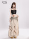 HTYM hot girl with a suspender vest with a high street embroidery French backless outer wear a sleeveless top