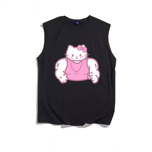 Overseas orders with foreign trade withdrawal of the final goods ~ Korean version of high street fun versatile prints for men and women vests sleeveless T-shirt tops
