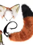 Nick Tails Fursuit Hoàn Chỉnh Zootopia Fox Phù Hợp Với Tai Headband Real Fox Cos Đạo Cụ Triển Lãm Truyện Tranh Đồ chơi đuôi cáo