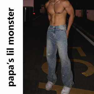 
PAPASLILMONSTER American staple full diamond jeans for men niche flash diamond retro straight trousers