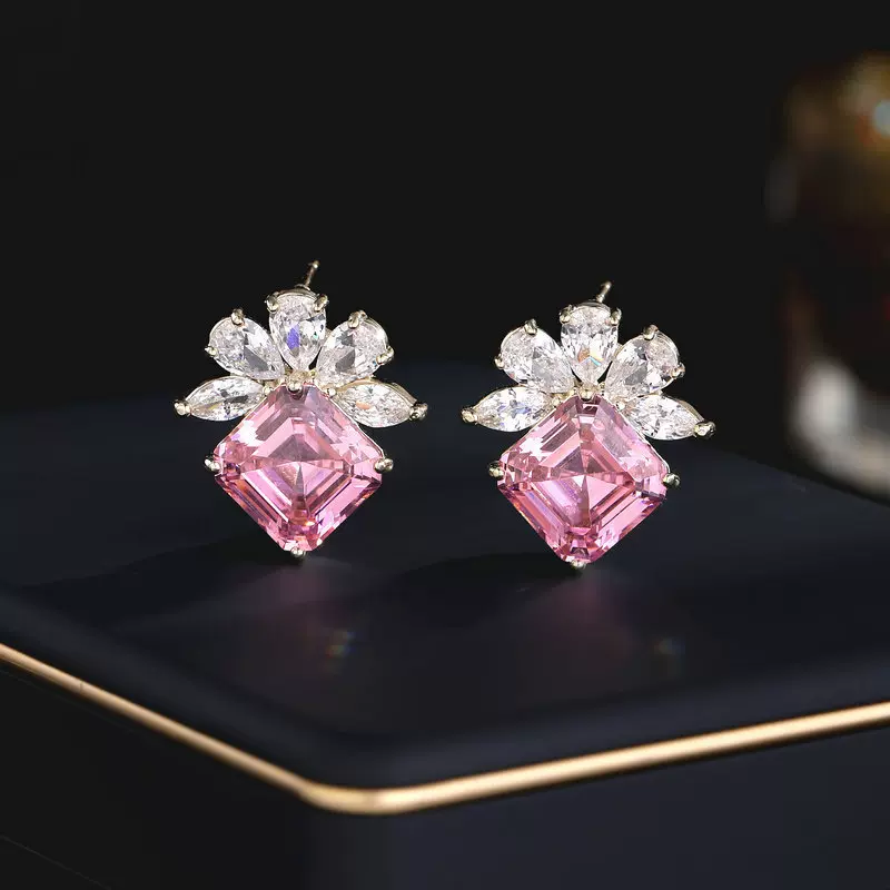 s925新モデル銀針円眼石耳釘女 S925银针耳钉女2025年新款潮个性网红银针耳环设计感小众耳饰