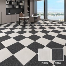 Office Carpet Commercial Use Off-White Blue Fireproof Thickened Full-Cover Carpet for Office Buildings and Billiard Halls Anti-Slip Silent Floor Mat