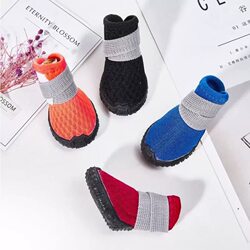 Summer Breathable Dog Shoes for Outdoor Use, Suitable for Small Dogs Like Teddy and Pomeranian, Running Elastic Shoes, Comfortable and Easy to Wear, Anti-Slip