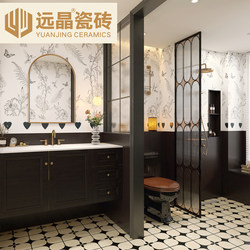Yuanjing 600X1200 French Retro Bathroom Tiles Swallow Pattern Tiles Cream Style Kitchen Wall Tiles Bathroom Floor Tiles