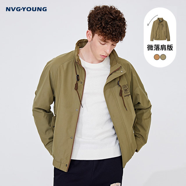 Navigare Italian sailing green stand -up collar jacket Men's spring casual loose tide brand eggplant
