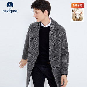 
[Wool] Navigare Italian small sailing wool coat for men's mid-length spring business casual jacket
