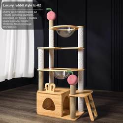 Cat Climbing Frame with Space Capsule Cat House, Cat Tree with Integrated Small Cat Jumping Platform, Large Cat Shelf for Cleaning and Cat Use