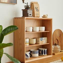 Cherry Wood Solid Wood Storage Rack Coffee Cup Organizer Cup Holder Japanese Style Storage Bay Window Desktop Tea Set Storage Cabinet