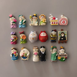Japanese-Style Cat Zakka Magnetic Refrigerator Magnet Healing Series ins Cute Creative Three-Dimensional Refrigerator Blackboard Sticker Decorative Gift