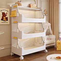 Household Small Trolley Storage Rack, Baby Snack Organizer, Movable Feeding Table, Living Room Organizer, Floor-Standing